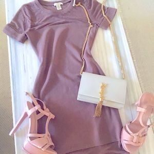 SOLD. Nude Taupe dress with sheer details in upper chest